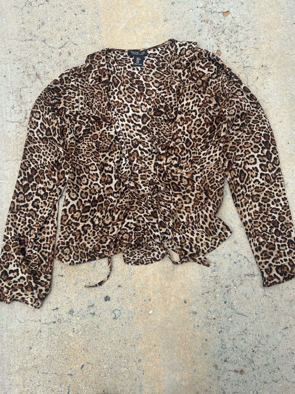 Rachel Zoe Leopard Print Blouse in Brown and Black